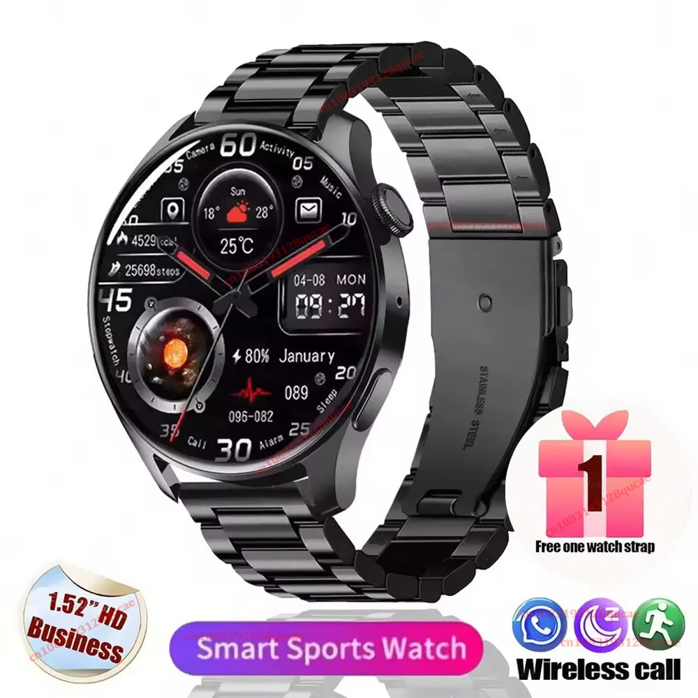 2026 New Smart Watch Men AMOLED HD Screen GPS Motion Trajectory Heart Rate Bluetooth Calls SmartWatch Waterproof For Android iOS