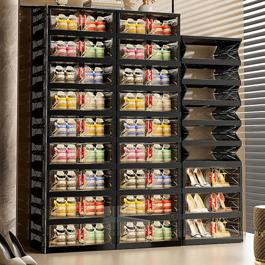 Living Room Shoe Cabinet Multilayer Storage Storage Folding Large Capacity Shelves Household Snack Cabinet Furniture