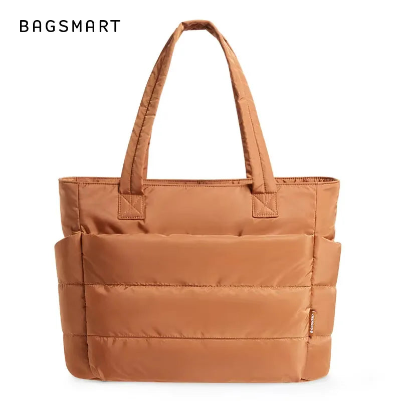BAGSMART Tote Bag Large Capcity Women's Bags Puffer Padded Handbag For College School Portable Commuting Leisure Travel Pouch