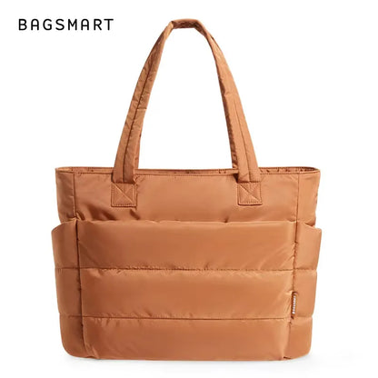 BAGSMART Tote Bag Large Capcity Women's Bags Puffer Padded Handbag For College School Portable Commuting Leisure Travel Pouch