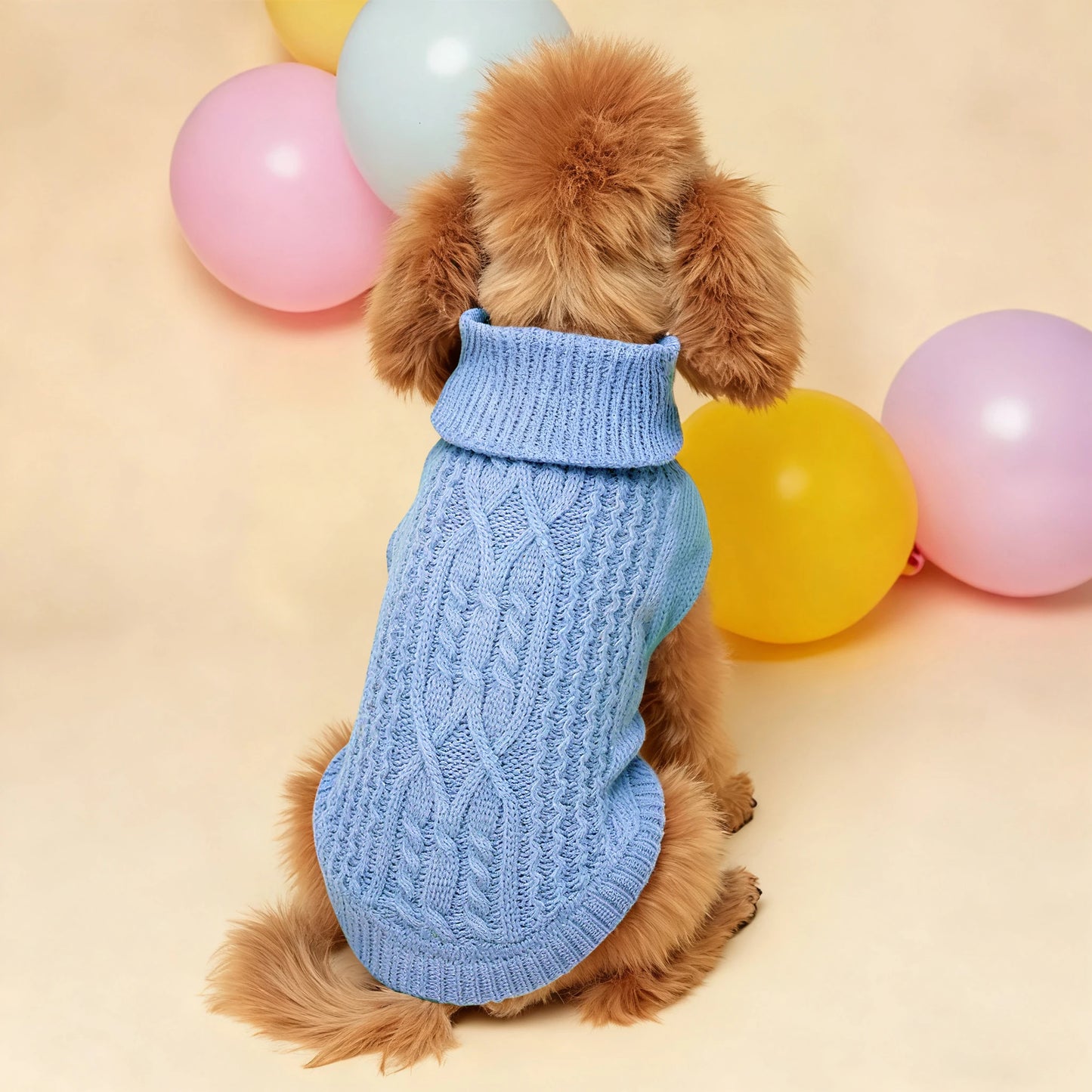 New Pet Small Pet Dog Clothes Sweater Fashion Autumn Winter Solid Fried Dough Twists Knitting Warm Comfort Clothing