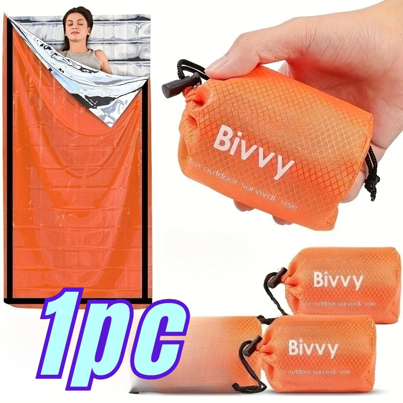 Portable Waterproof Emergency Survival Sleeping Bag Outdoor Edc Camping Gear Thermal Sack First Aid Rescue Kit Mylar Blanket