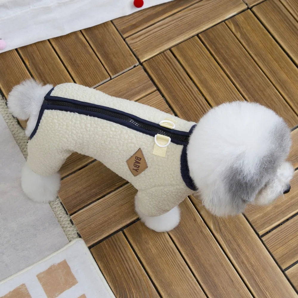 Pet Supplies Warm Dog Four Legged Clothes Breathable Zipper Winter Dog Costume Soft Puppy Pajamas Autumn Winter