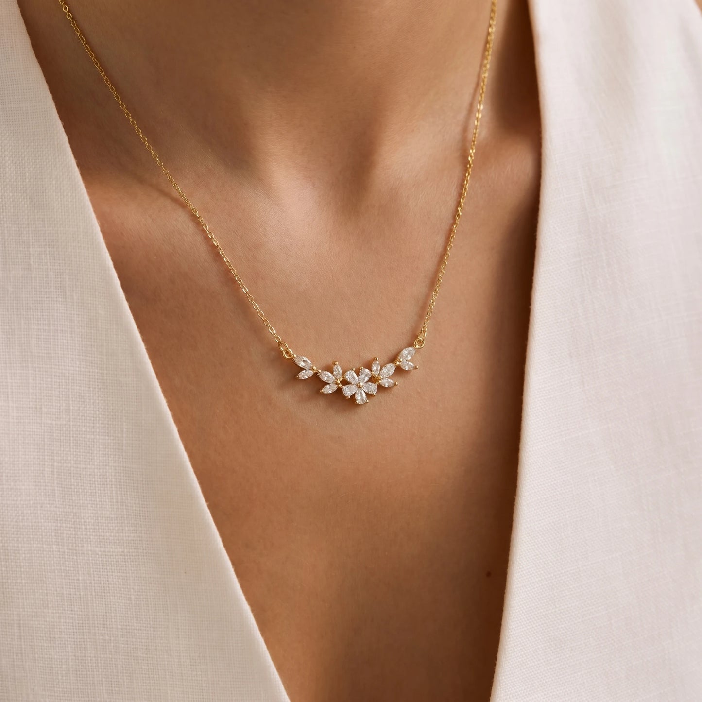 Women's Necklace Collection, Original Necklace, Ladies' Gold Heart Necklace, Sparkling Zirconia Pendant Necklace, Jewelry Gift