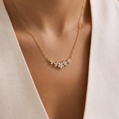 Women's Necklace Collection, Original Necklace, Ladies' Gold Heart Necklace, Sparkling Zirconia Pendant Necklace, Jewelry Gift