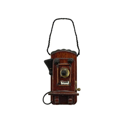 Vintage Style Dollhouse Furniture Accessories for Livingroom Bedroom Kitchen 1:12 Miniature Antique Wall Mount Phone