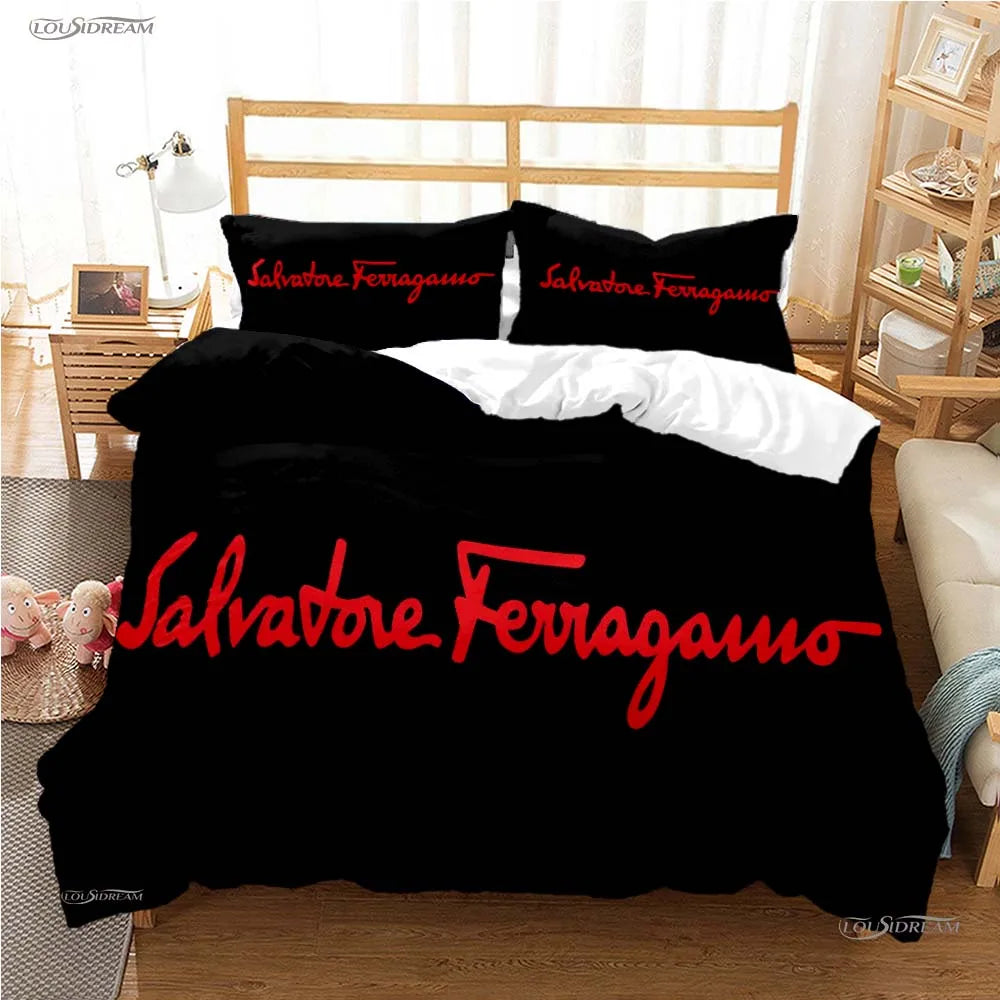 Fshion Luxury Brand Casal All Season Duvet Cover Comforter Bedding Set Soft Quilt Cover and Pillowcases Single/Double/Queen/King