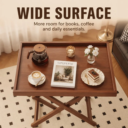 Folding Side Table,Durable Tv Tray Bed Table,Small End Table For Living Room, Bedroom