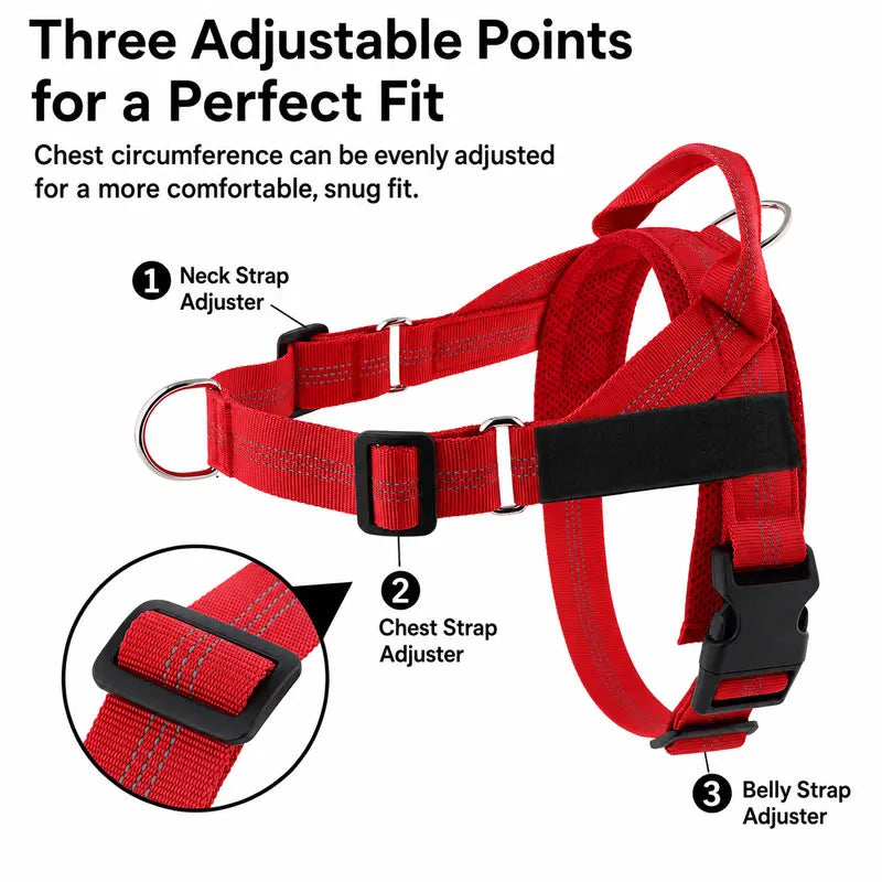 Anti-Pull Dog Chest Harness Adjustable Reflective Nylon Pupoy Vest with Dual D-Ring Breathable Mesh Walking Harness Pet Supplies