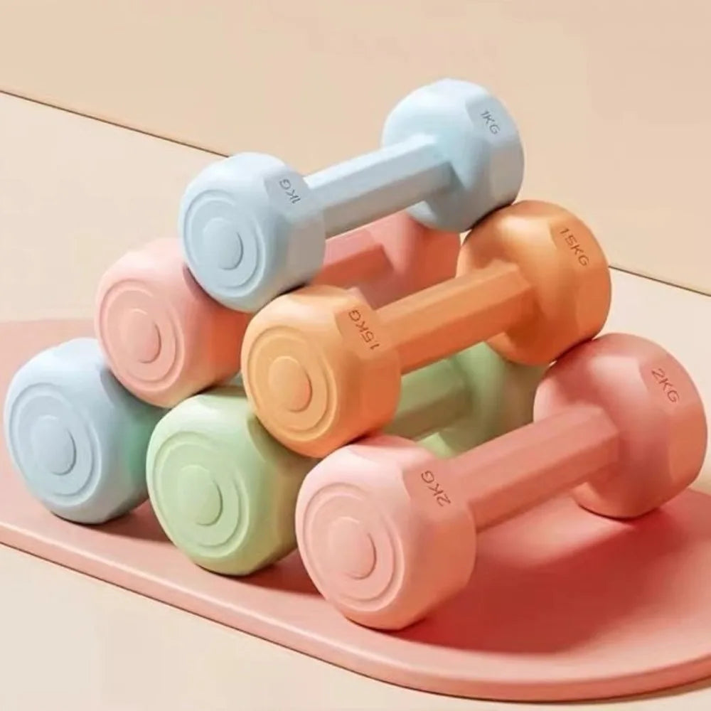 New 1kg Dumbbell Women's Fitness Home Equipment Kettlebell Children Primary School Men's Arm Muscle Yoga Small Dumbbell Set