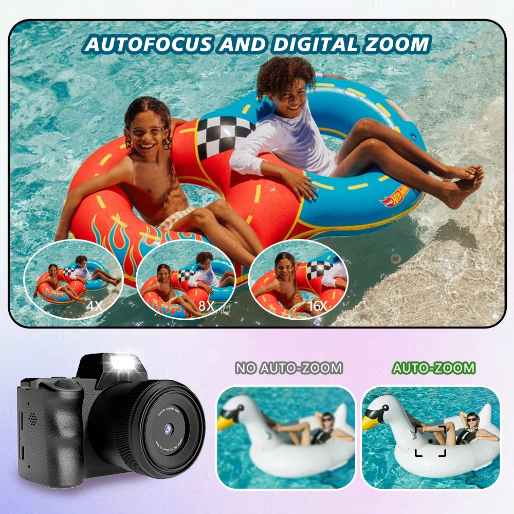 Digital Camera, Take Pictures & Record Videos|1080pHD Screen|Dual Camera| With Flash|Holiday & Birthday Gifts