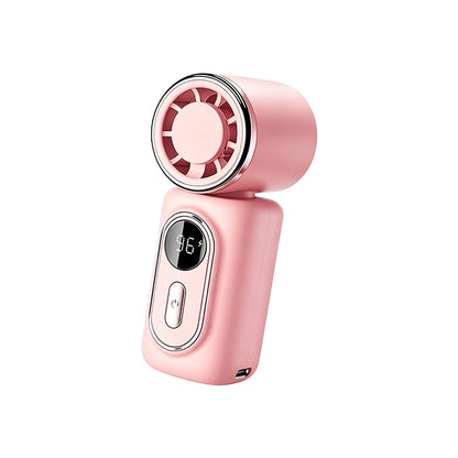 Portable Mini Fan Handheld Small Fan 5 Speed 3000mAh USB Rechargeable LED Display 180° Rotatable Clip Cooling Turbo Fans