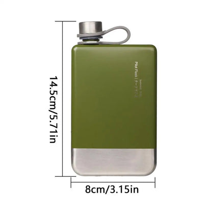 Flat Wine Bottle For Camping Stainless Steel Water Bottle Portable Outdoor Coffee Maker Camping Fuel Kerosene Bottle For Camp