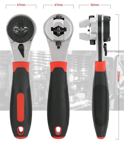 Universal Adjustable Ratcheting Wrench Multifunctional 6-22mm Screw Repair Hand Tools - Ratchet Wrench