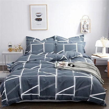 Soft Duvet Cover Polyester Flower Printed Double Comforter Bedding Quilt Cover for Queen/King Couple Single Bed Capa De Edredon