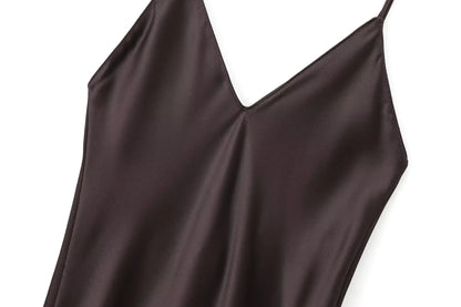 KONDALA Fall Women Sexy Stain Long Dress Thin Strap Backless Slim Long Dress New 2025 Fashion Summer  Party Long Slim Dress