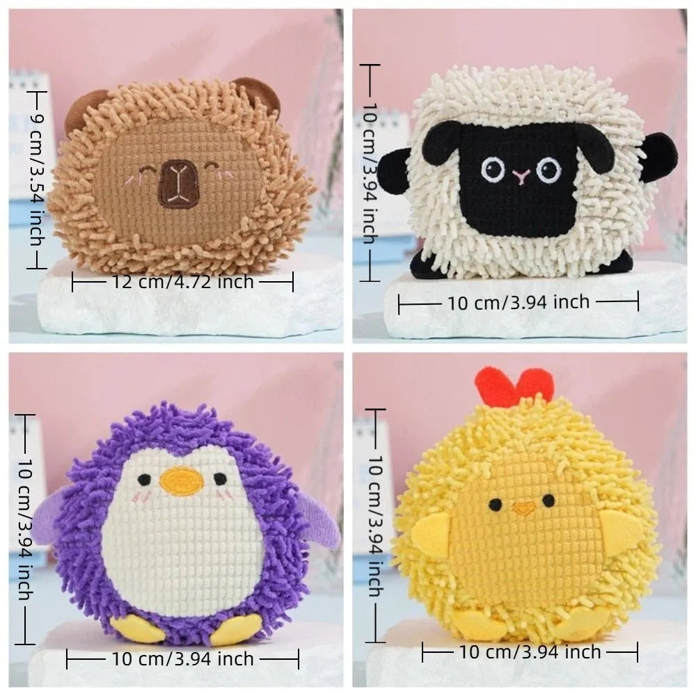 Cartoon Animal Shaped Pet Squeak Toys Bite Resistant Cute Pet Plush Toys Non-Toxic Funny Interactive Pet Toys Teething Cleaning