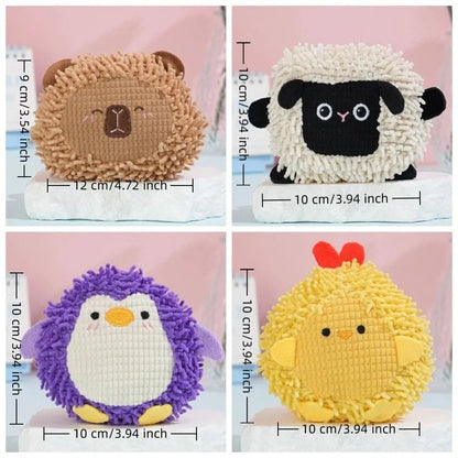 Cartoon Animal Shaped Pet Squeak Toys Bite Resistant Cute Pet Plush Toys Non-Toxic Funny Interactive Pet Toys Teething Cleaning