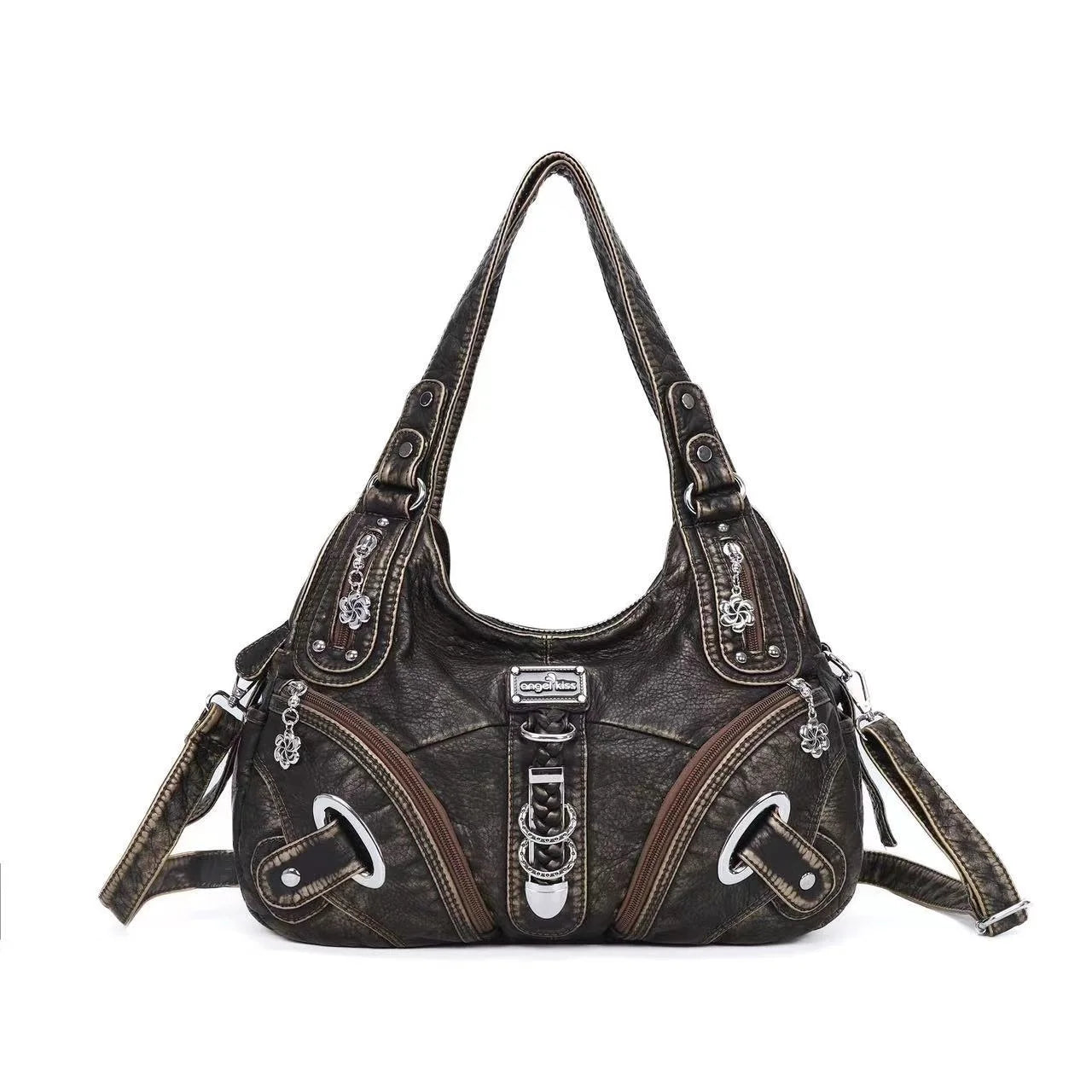 Angel Kiss Women Handbags Leopard Bag Top-handle Handbag Fashion Satchel Dumpling Pack Shoulder Bag Tote Bag Hobos Large Purse