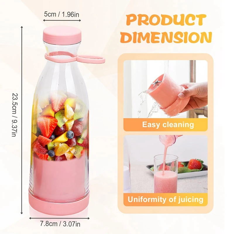 Portable Blender, Portable Cordless Juicer Fruit Juicers for Smoothies Bottle, 420ml Smoothie Blenders-A09G