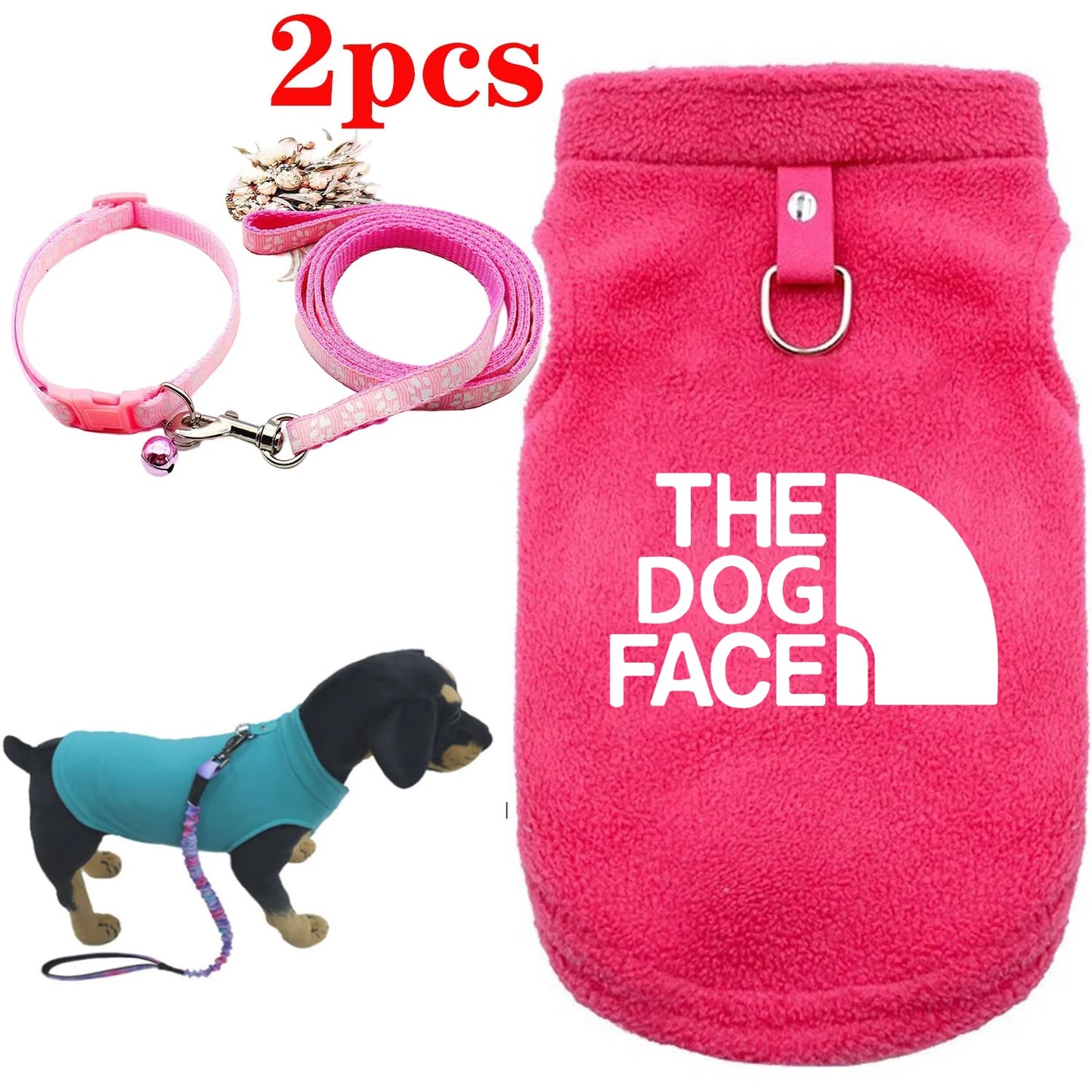 2pcs Pet Leash with Clothing Winter Warm Dog Sweater for Small Dogs Dog Clothes Puppy Coat Jacket Teddy Clothes Dog Supplies