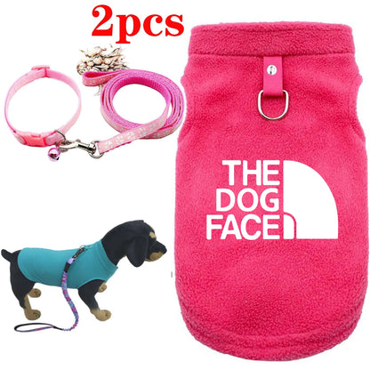 2pcs Pet Leash with Clothing Winter Warm Dog Sweater for Small Dogs Dog Clothes Puppy Coat Jacket Teddy Clothes Dog Supplies