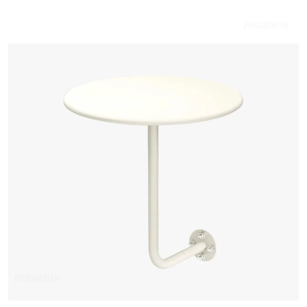 Wall Mounted Coffee Table, Round Floating Side Table, Metal Space Saving End Table for Living Room Bedroom Balcony Cafe