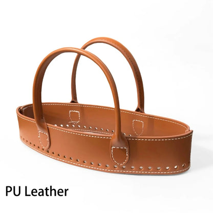 DIY Knitting Crochet Bag Accessories Set Genuine Leather Handles For PRADA Bag Handmade Making Woven Bag DIY Kit