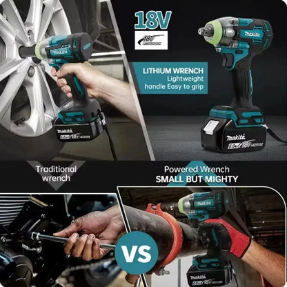Makita Power Tools 18V TW004G Electric Brushless Electric Wrench, High Torque Impact Wrench, Wind Cannon, Auto Repair Electric