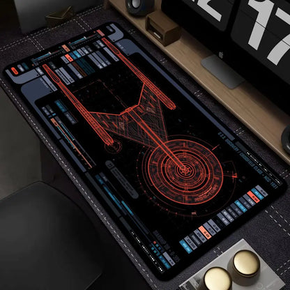 Black and White Mouse Pad Star Trek Laptop Mouse Pad Office Mouse Pad Computer Keyboard and Mouse Pad Large-Size Gaming Desk Mat