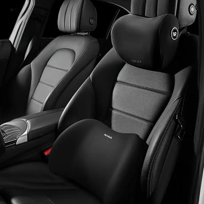 Ergonomic memory foam car seat cushion - suitable for all seasons comfort car headrest - lumbar cushion or headrest or set