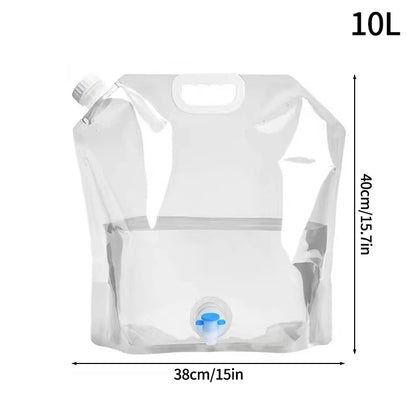 Camping Foldable Water Bag with Bottle Tap 8L Outdoor Hiking Water Bucket Bag Large Capacity Water Container Camping Supplies