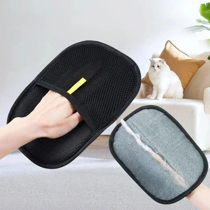 Pet Hair Removal Gloves Double Sided Reusable Grooming Tool for Dogs Cats Fur Static Cleaning Gloves for Carpets Furniture