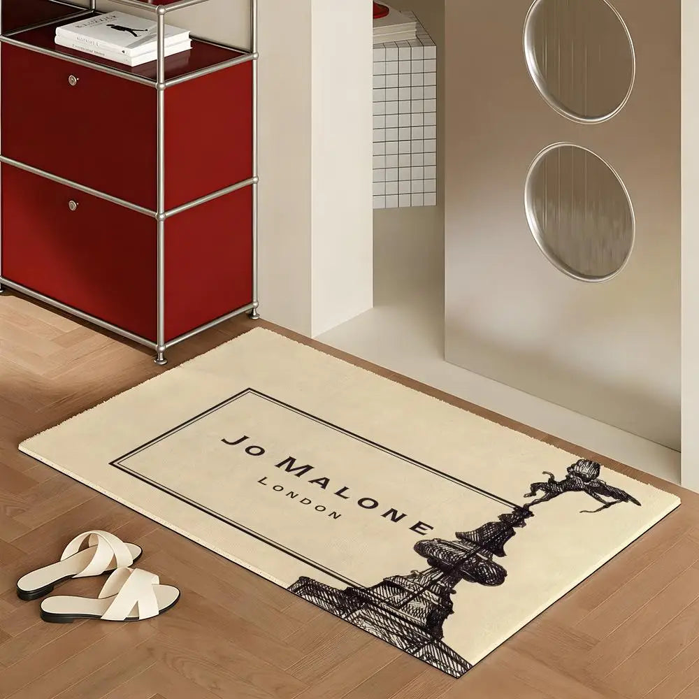JO M-mALONE Makeup Brand Floor Mat Soft Flannel Rug Non-Slip Absorbent Mat For Bathroom Bedroom Home Decor