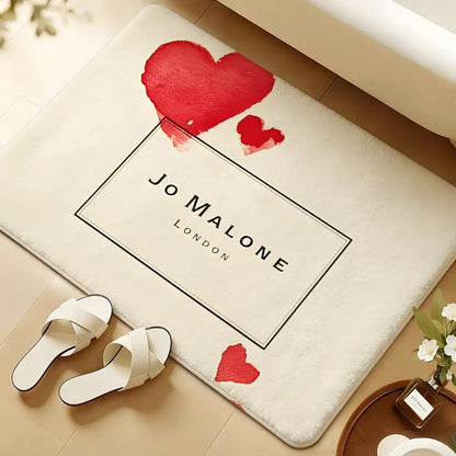 JO M-mALONE Makeup Brand Floor Mat Soft Flannel Rug Non-Slip Absorbent Mat For Bathroom Bedroom Home Decor