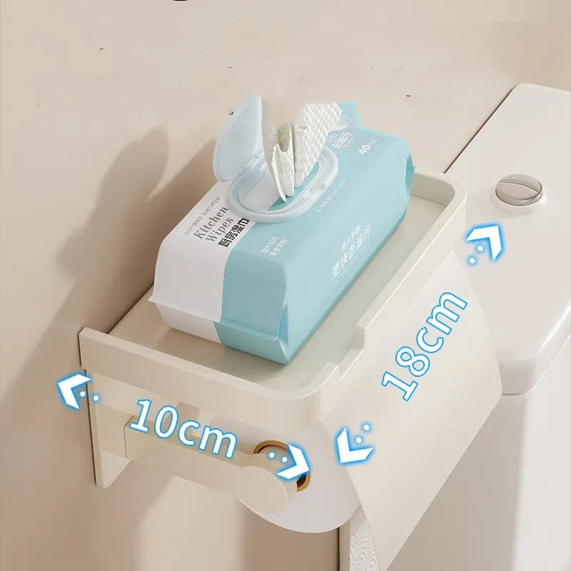 Cream White Toilet Tissue Box Wall Mounted Non Perforated Toilet Bathroom Toilet Paper Box Roll Paper Toilet Paper Storage Rack