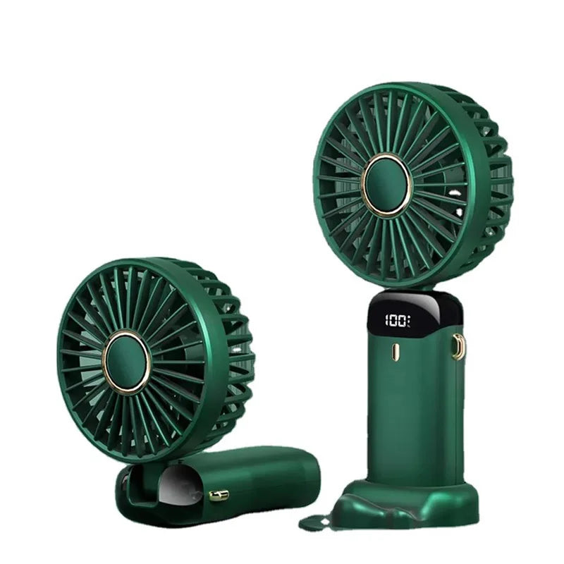 Portable mini fan as a summer outdoor gift with creative digital display of power consumption and cross-border portability