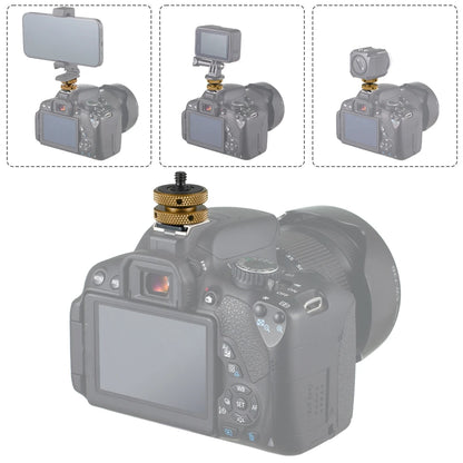 Camera Hot Shoe Mount Adapter to 1/4"-20 Flash 3/8 Cold Shoe for DSLR Mirrorless Camera Cage Rig Smartphone Extension Accessory
