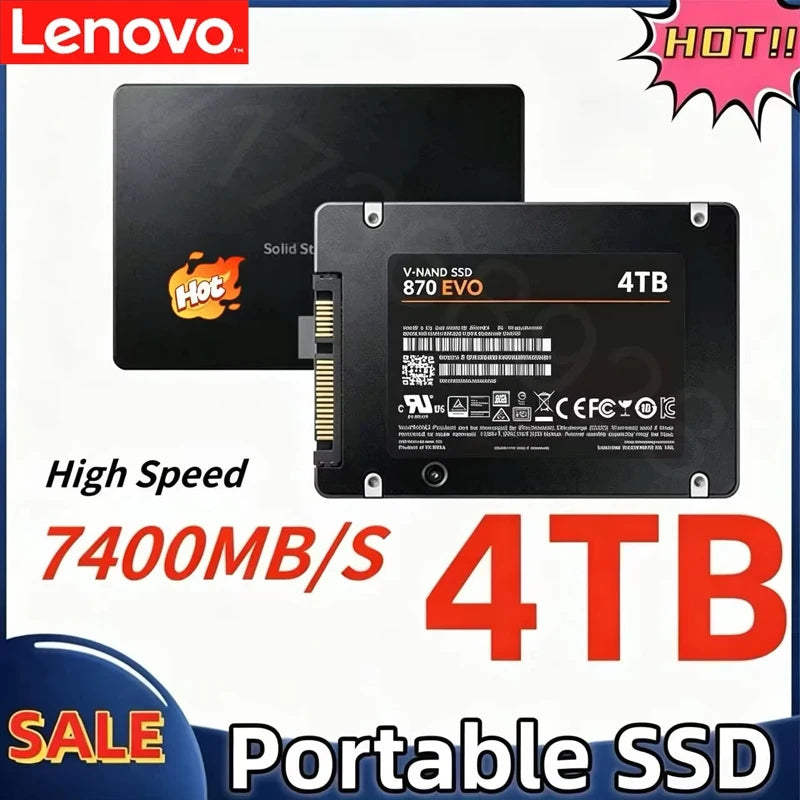Lenovo 4TB Solid State Disk SSD 870 EVO 1TB 2TB Internal HDD Hard Drive Sata3 2.5 Inch For Laptop Microcomputer DesktopLenovo