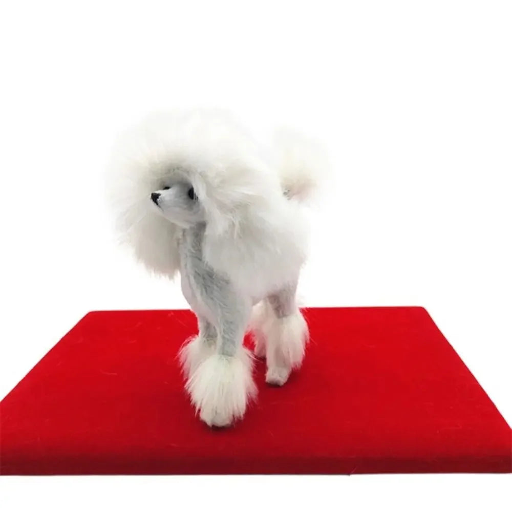 Plush Toys Home Decoration Crafts Gift Photography Props Desk Ornaments Simulation Dog Miniature Figurines Poodle Figurines