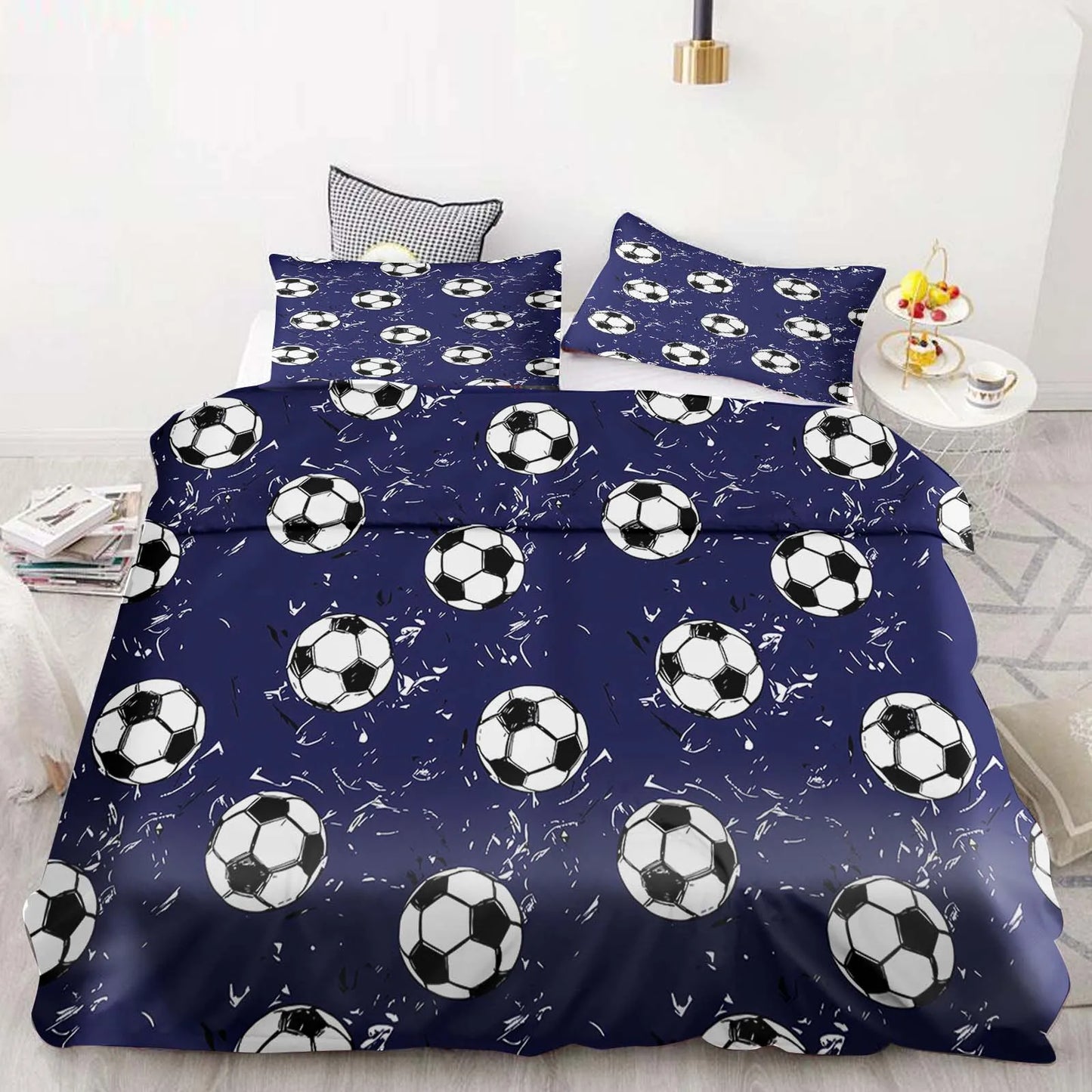 Football Duvet Cover Set Comforter Bedding 3d Children'S Bedding Set 3-Piece 1 Quilt Cover King Size