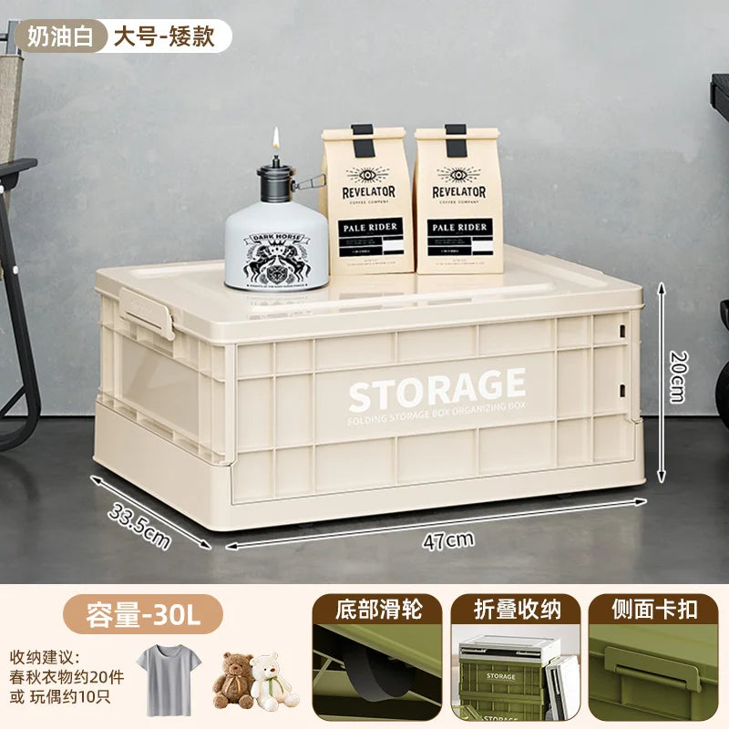 Foldable Storage Box - Extra Large Capacity Collapsible Organizer for Clothes, Toys & Household Items, Portable Logistics Bin wi