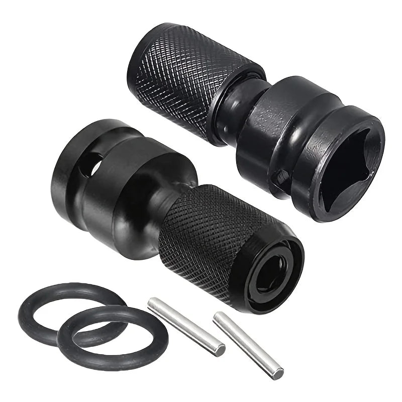 1/2 Square to 1/4 Hexagon Ratchet Sleeve Impact Wrench Sleeve Set Adapter Wrench Drive Converter Quick Release Tool