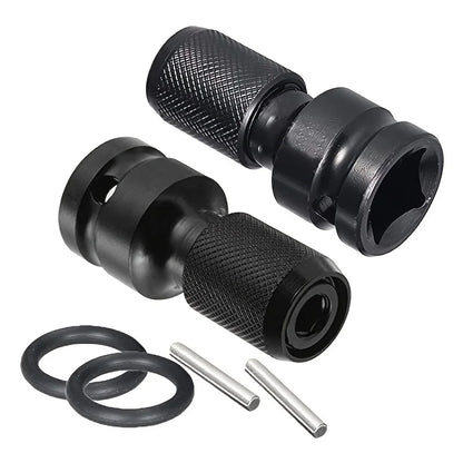1/2 Square to 1/4 Hexagon Ratchet Sleeve Impact Wrench Sleeve Set Adapter Wrench Drive Converter Quick Release Tool
