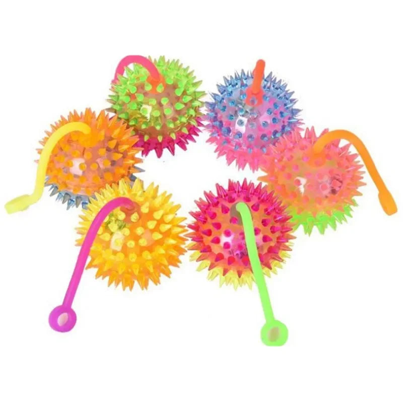 Event LED Light Up Flashing Massage Bouncing Glowing Spiky Ball Gift Glow Party Supplies