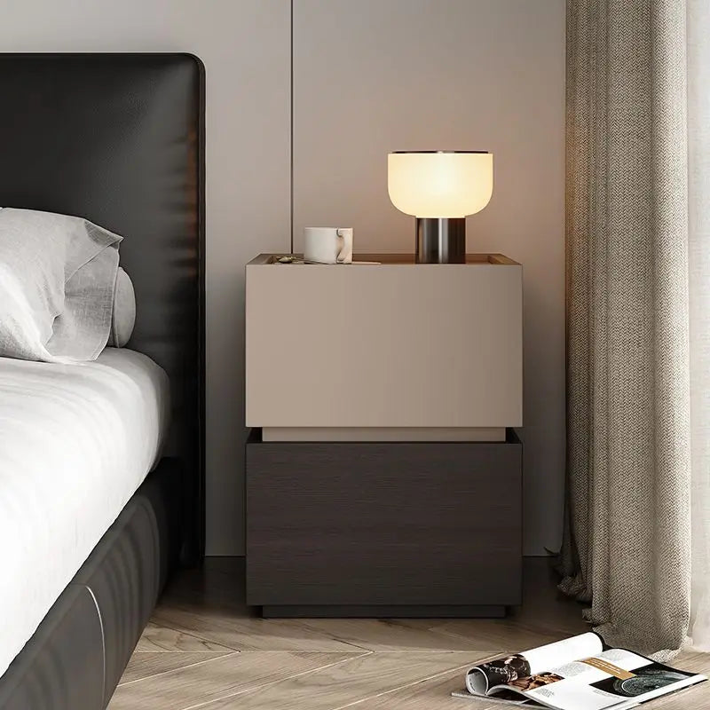 Wood Bedside Table Storage Modern Household Drawer Storage Light Luxury Bedroom Solid Wood Bedside Cabinet Locker Furniture