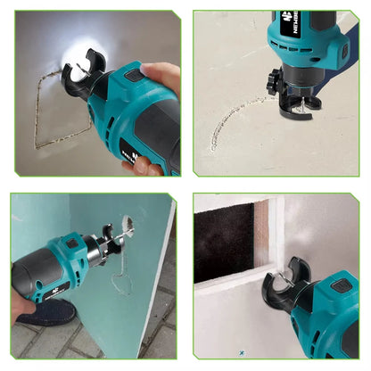 Brushless Electric Drywall Cut Out Tool 3 Gears Rotary Saw Cutting Wood Sheetrock Cordless Power Tools For Makita 18V Battery