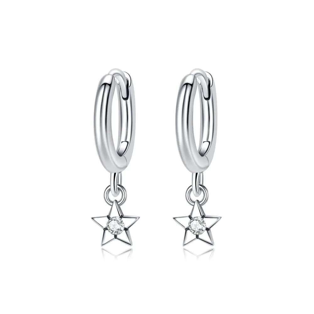 New 2026 Original 925 Sterling Silver Earrings For Women Piercing Hoop Love Heart Earings Rose Gold Wedding Gift Luxury Jewelry
