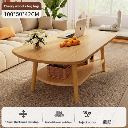 Coffee table living room small apartment multi-functional small tea table Nordic simple homestay double-layer small table
