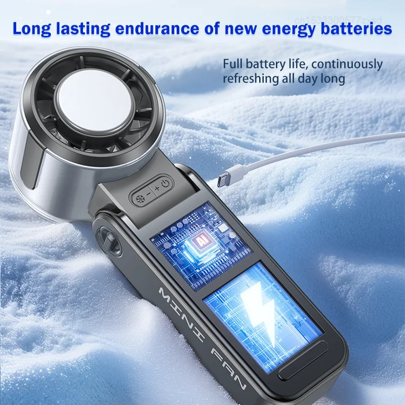Foldable TEC Superconducting Cooling Fan Portable 29,000 RPM USB Rechargeable Mini Air Cooler for Travel Camping Outdoor